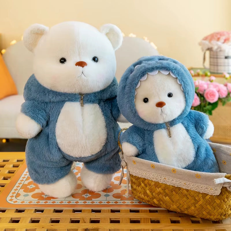 Kawaii Bear Plush Toy Stuffed Animals Teddy Bear Wear Suit Soft Doll Birthday Christmas Gifts for Boy Girl