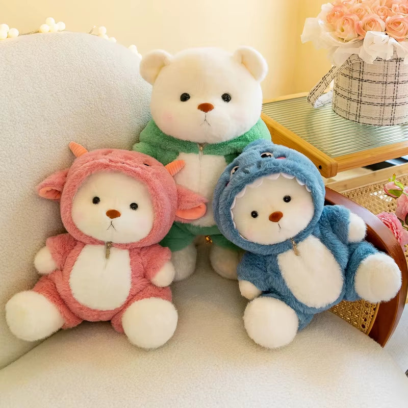 Kawaii Bear Plush Toy Stuffed Animals Teddy Bear Wear Suit Soft Doll Birthday Christmas Gifts for Boy Girl